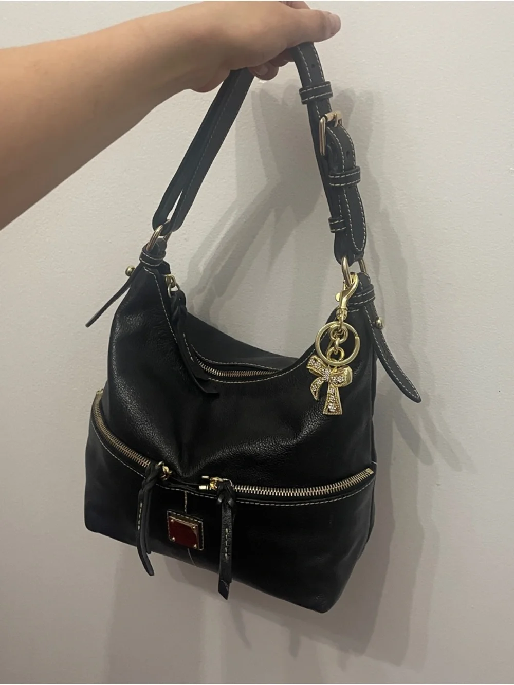Y2K Dooney & Bourke Black Leather Hobo with